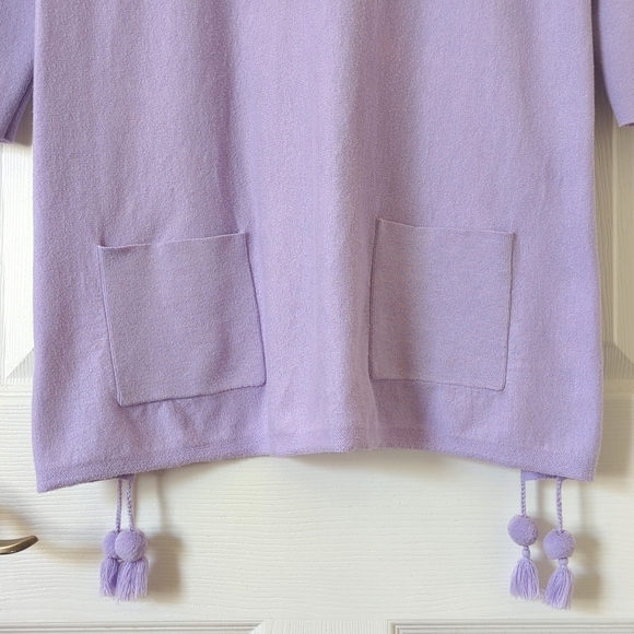 Lilly Pulitzer Elba Light Oversized Boat Neck Quarter Sleeve Sweater Lilac M - Picture 6 of 13
